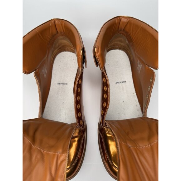 Dior Size Eu 45 Us 12 Metallic Cooper Liquid Gold High Top Sneaker Mens Shoes - Picture 11 of 11